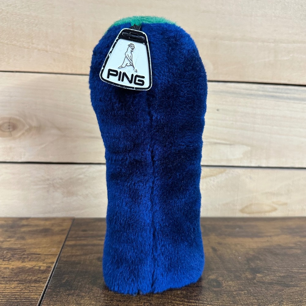 Ping Putterman Vintage Green Blue Plush Fur Fairway Headcover crack in Tag